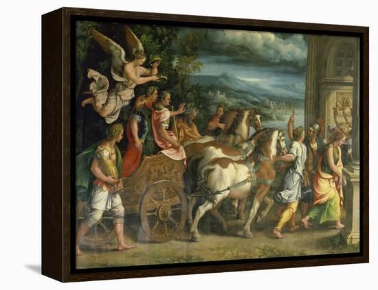 The Triumph of Titus and Vespasian, C. 1537-Giulio Romano-Framed Premier Image Canvas