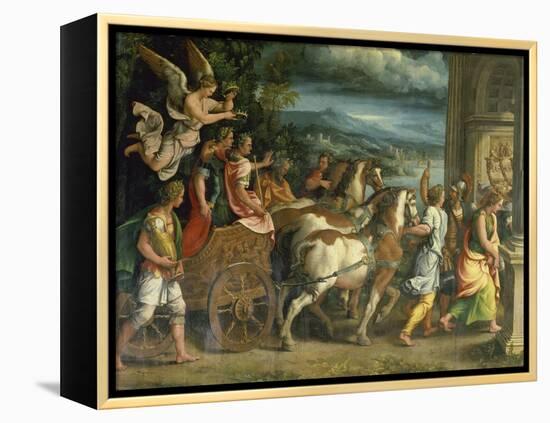 The Triumph of Titus and Vespasian, C. 1537-Giulio Romano-Framed Premier Image Canvas