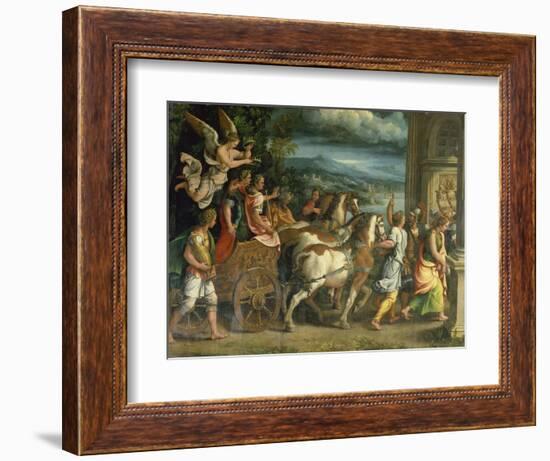 The Triumph of Titus and Vespasian, C. 1537-Giulio Romano-Framed Premium Giclee Print