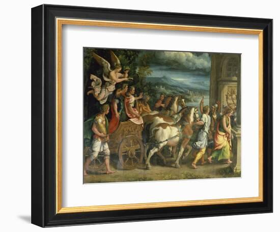 The Triumph of Titus and Vespasian, C. 1537-Giulio Romano-Framed Premium Giclee Print