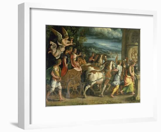 The Triumph of Titus and Vespasian, C. 1537-Giulio Romano-Framed Giclee Print