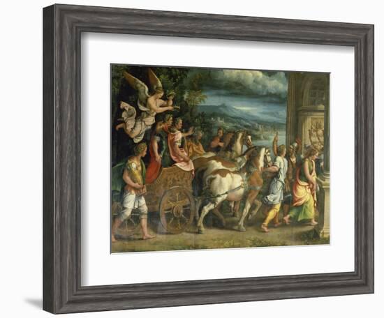 The Triumph of Titus and Vespasian, C. 1537-Giulio Romano-Framed Giclee Print