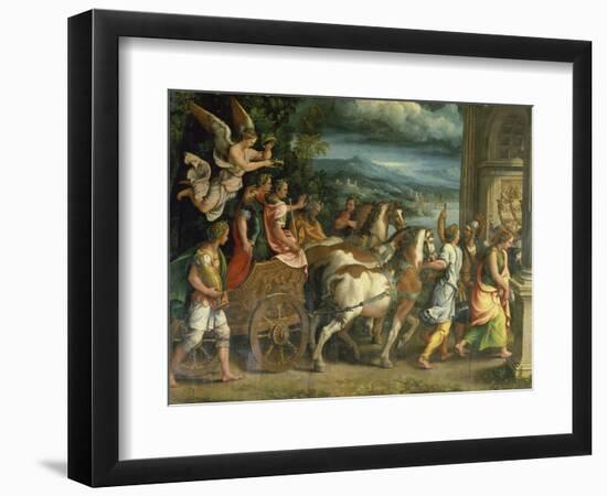 The Triumph of Titus and Vespasian, C. 1537-Giulio Romano-Framed Giclee Print