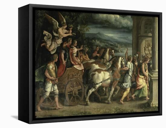 The Triumph of Titus and Vespasian-Giulio Romano-Framed Premier Image Canvas