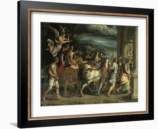 The Triumph of Titus and Vespasian-Giulio Romano-Framed Giclee Print