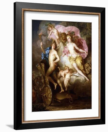 The Triumph of Venus and Cupid with Cupid's Chariot-Johann Georg Platzer-Framed Giclee Print