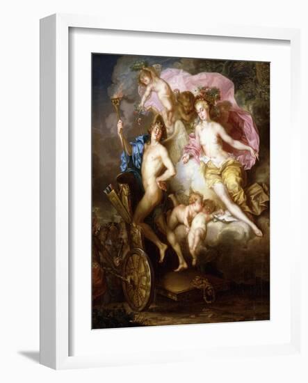 The Triumph of Venus and Cupid with Cupid's Chariot-Johann Georg Platzer-Framed Giclee Print