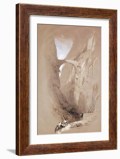 The Triumphal Arch Crossing the Ravine Leading to Petra, 1839-David Roberts-Framed Giclee Print