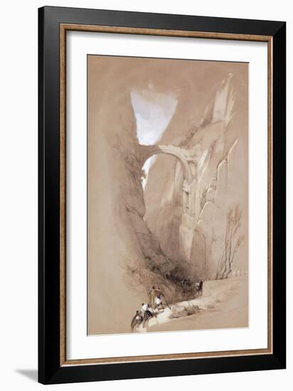 The Triumphal Arch Crossing the Ravine Leading to Petra, 1839-David Roberts-Framed Giclee Print