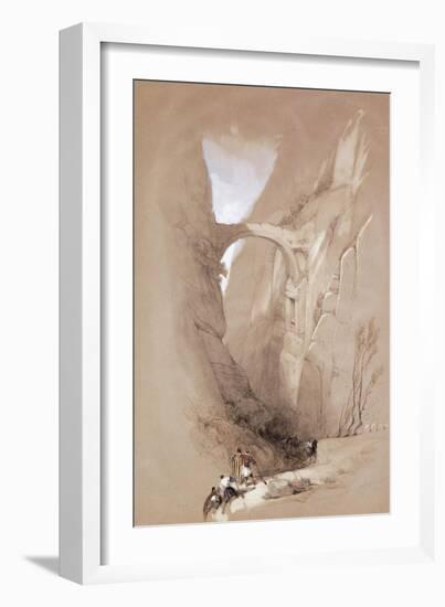 The Triumphal Arch Crossing the Ravine Leading to Petra, 1839-David Roberts-Framed Giclee Print