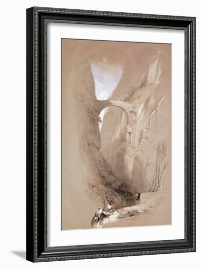 The Triumphal Arch Crossing the Ravine Leading to Petra, 1839-David Roberts-Framed Giclee Print