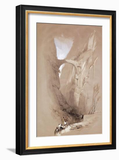The Triumphal Arch Crossing the Ravine Leading to Petra, 1839-David Roberts-Framed Giclee Print