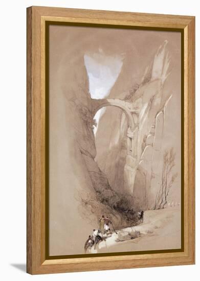 The Triumphal Arch crossing the Ravine leading to Petra-David Roberts-Framed Premier Image Canvas