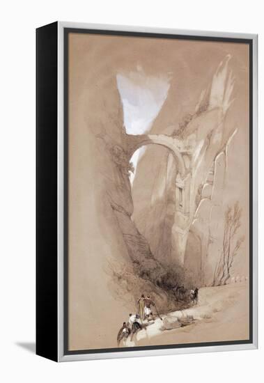 The Triumphal Arch crossing the Ravine leading to Petra-David Roberts-Framed Premier Image Canvas