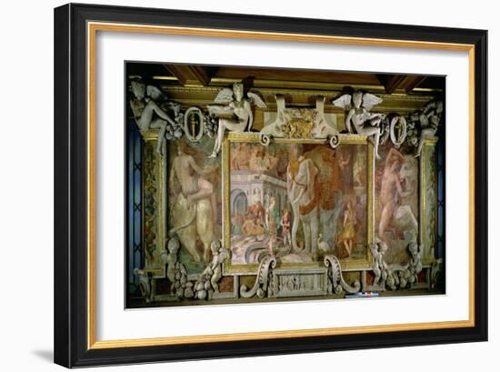 The Triumphal Elephant, an Allegorical Tribute to Francis I-Rosso Fiorentino (Battista di Jacopo)-Framed Giclee Print