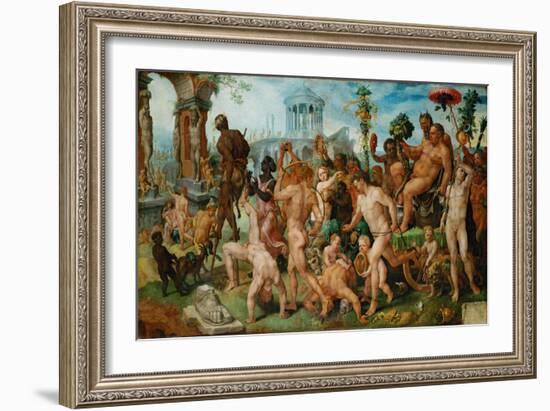 The Triumphal Procession of Bacchus, C. 1536-Maarten Jacobsz van Heemskerck-Framed Giclee Print