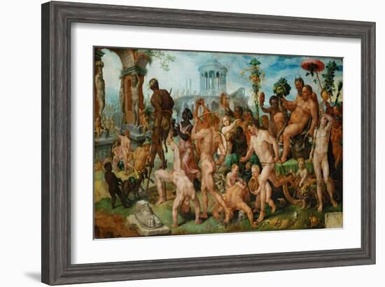 The Triumphal Procession of Bacchus, C. 1536-Maarten Jacobsz van Heemskerck-Framed Giclee Print