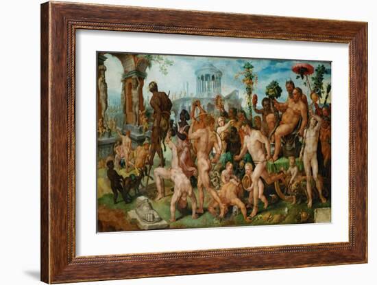 The Triumphal Procession of Bacchus, C. 1536-Maarten Jacobsz van Heemskerck-Framed Giclee Print