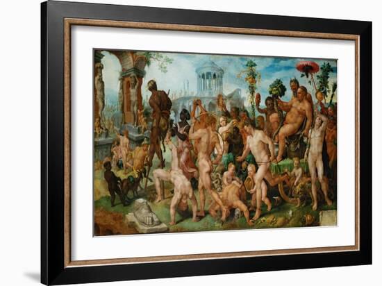 The Triumphal Procession of Bacchus, C. 1536-Maarten Jacobsz van Heemskerck-Framed Giclee Print