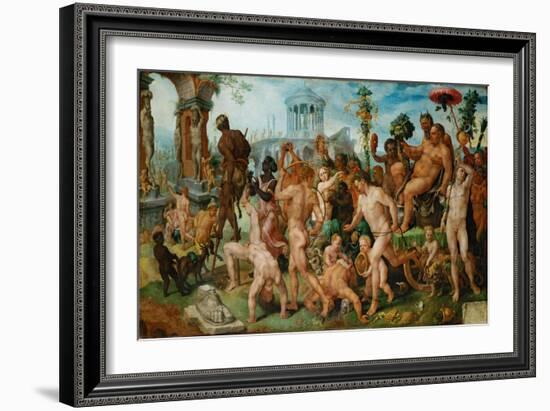 The Triumphal Procession of Bacchus, C. 1536-Maarten Jacobsz van Heemskerck-Framed Giclee Print