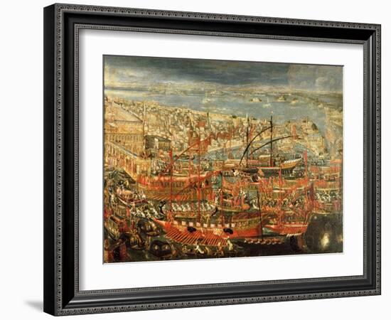 The Triumphant Return of Doge Francesco Morosini to Venice-Italian School-Framed Giclee Print