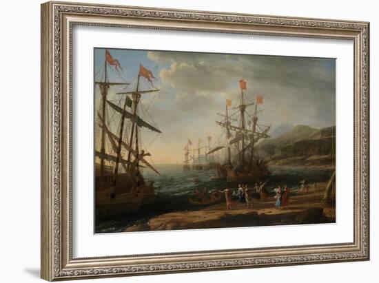 The Trojan Women Setting Fire to Their Fleet, c.1643-Claude Lorraine-Framed Giclee Print