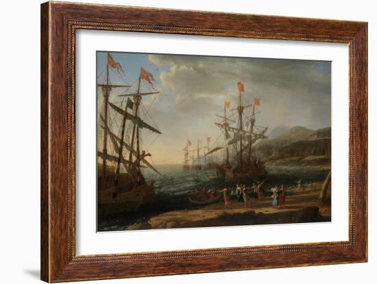 The Trojan Women Setting Fire to Their Fleet, c.1643-Claude Lorraine-Framed Giclee Print