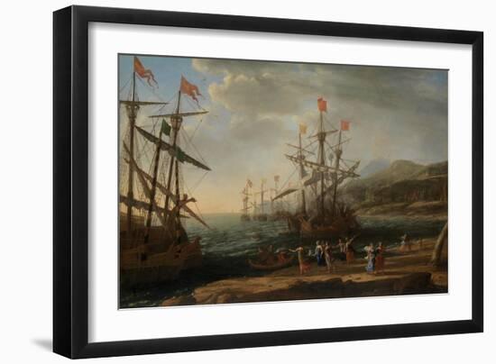 The Trojan Women Setting Fire to Their Fleet, c.1643-Claude Lorraine-Framed Giclee Print