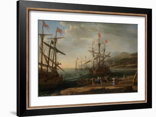 The Trojan Women Setting Fire to Their Fleet, c.1643-Claude Lorraine-Framed Giclee Print