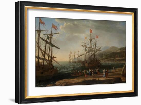 The Trojan Women Setting Fire to Their Fleet, c.1643-Claude Lorraine-Framed Giclee Print