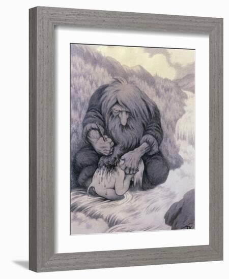 The Troll Washing His Kid, 1905-Theodor Severin Kittelsen-Framed Giclee Print