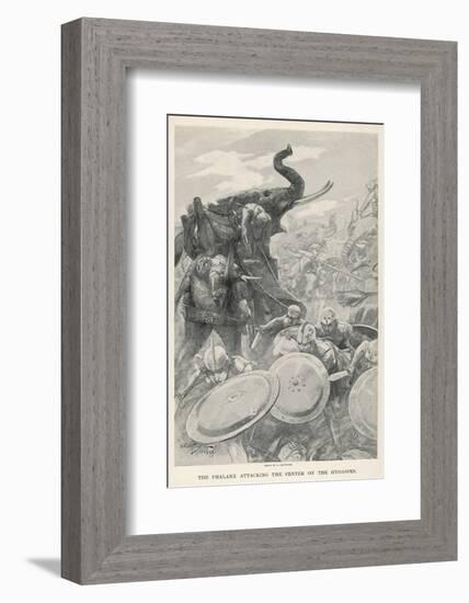 The Troops of Alexander the Great Meet the Elephants of Porus on the Hydaspes-Andre Castaigne-Framed Photographic Print