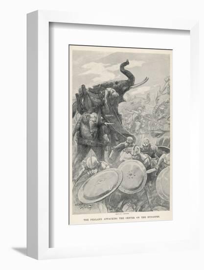 The Troops of Alexander the Great Meet the Elephants of Porus on the Hydaspes-Andre Castaigne-Framed Photographic Print