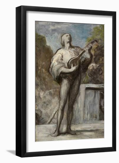 The Troubadour, 1868-1873 (Oil on Fabric)-Honore Daumier-Framed Giclee Print