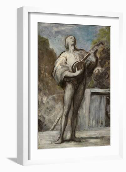 The Troubadour, 1868-1873 (Oil on Fabric)-Honore Daumier-Framed Giclee Print