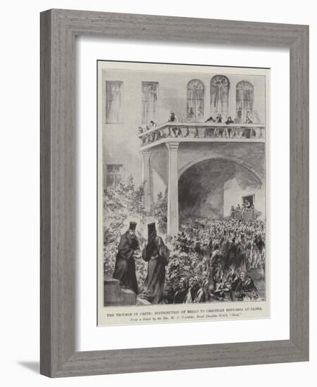 The Trouble in Crete, Distribution of Bread to Christian Refugees at Canea-null-Framed Giclee Print