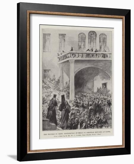 The Trouble in Crete, Distribution of Bread to Christian Refugees at Canea-null-Framed Giclee Print