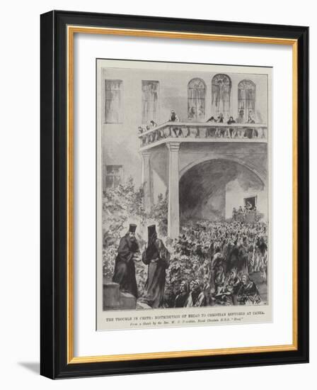 The Trouble in Crete, Distribution of Bread to Christian Refugees at Canea-null-Framed Giclee Print