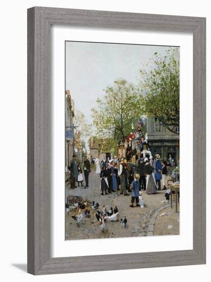 The Troupe Comes to the Village-Luigi Loir-Framed Giclee Print