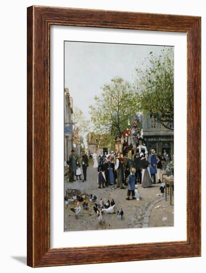 The Troupe Comes to the Village-Luigi Loir-Framed Giclee Print