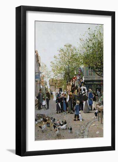 The Troupe Comes to the Village-Luigi Loir-Framed Giclee Print