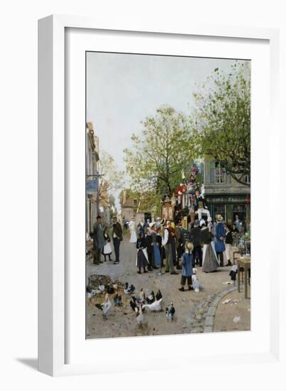 The Troupe Comes to the Village-Luigi Loir-Framed Giclee Print