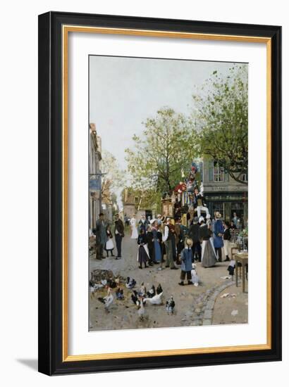 The Troupe Comes to the Village-Luigi Loir-Framed Giclee Print
