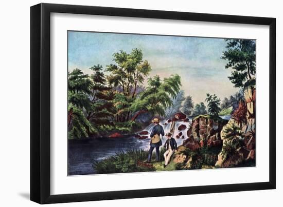 The Trout Stream, 1852-Currier & Ives-Framed Giclee Print