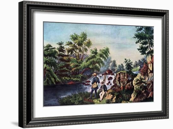 The Trout Stream, 1852-Currier & Ives-Framed Giclee Print