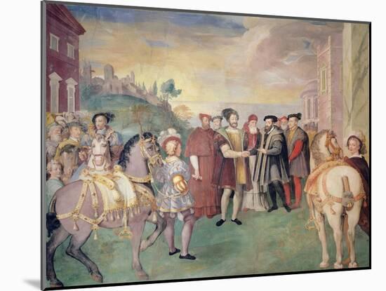 The Truce of Nice Between Francois I and the Emperor Charles V in 1538-null-Mounted Giclee Print