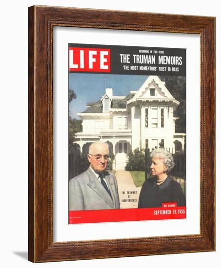 The Truman Memoirs, Former Pres. Harry Truman and Wife, September 26, 1955-Eliot Elisofon-Framed Photographic Print