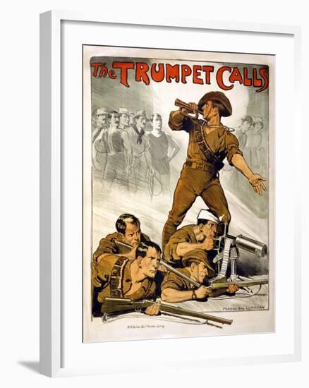 The Trumpet Calls Poster-Norman Lindsay-Framed Giclee Print