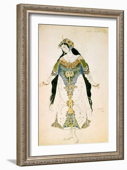 The Tsarevna, Costume Design for the Ballets Russes Production of Stravinsky's the Firebird, 1910-Leon Bakst-Framed Giclee Print