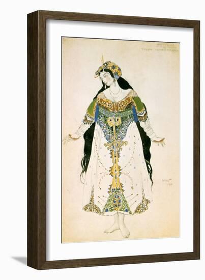 The Tsarevna, Costume Design for the Ballets Russes Production of Stravinsky's the Firebird, 1910-Leon Bakst-Framed Giclee Print